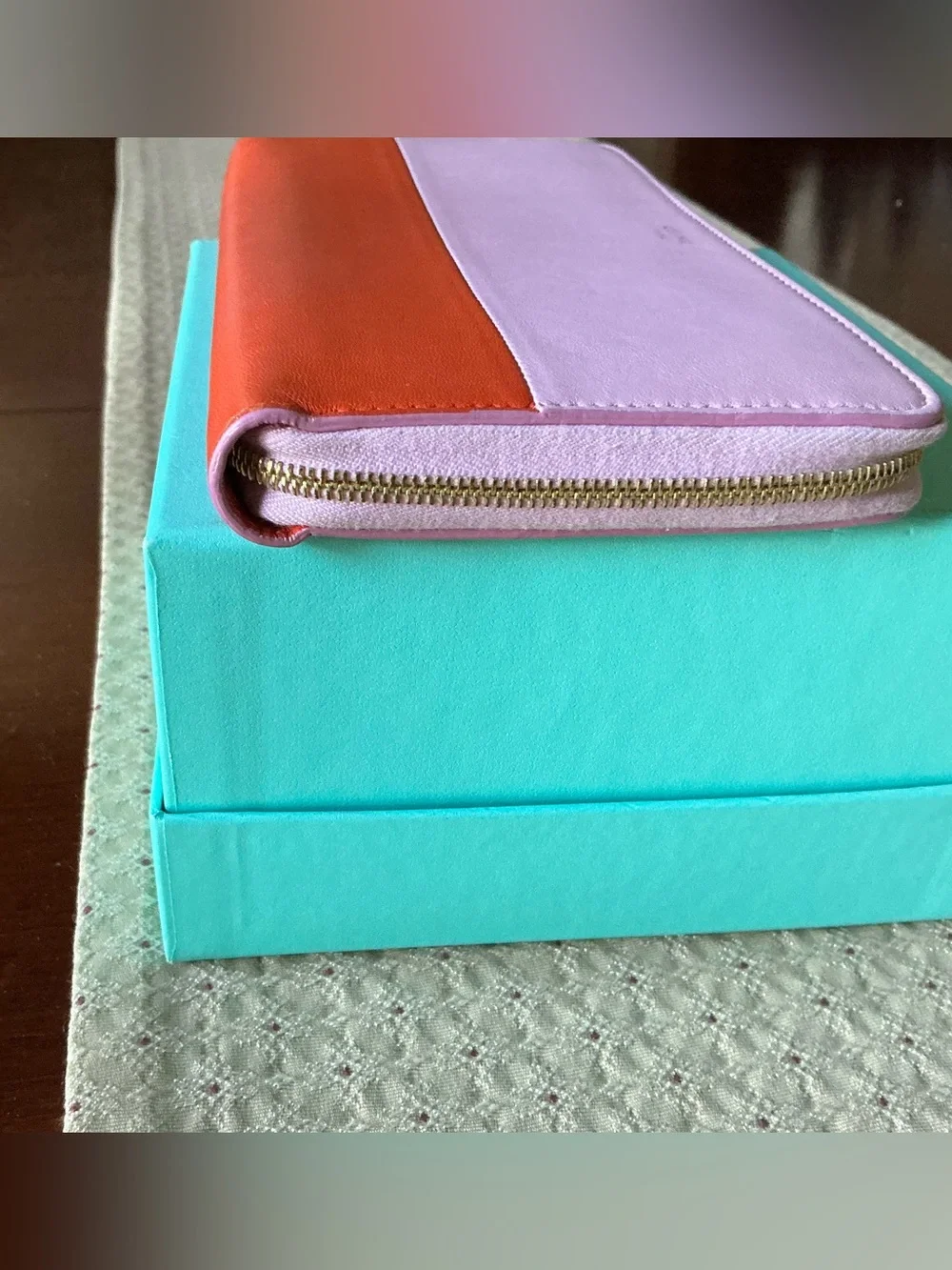 Celine 2013 Pink and Orange Continental Wallet W/COA